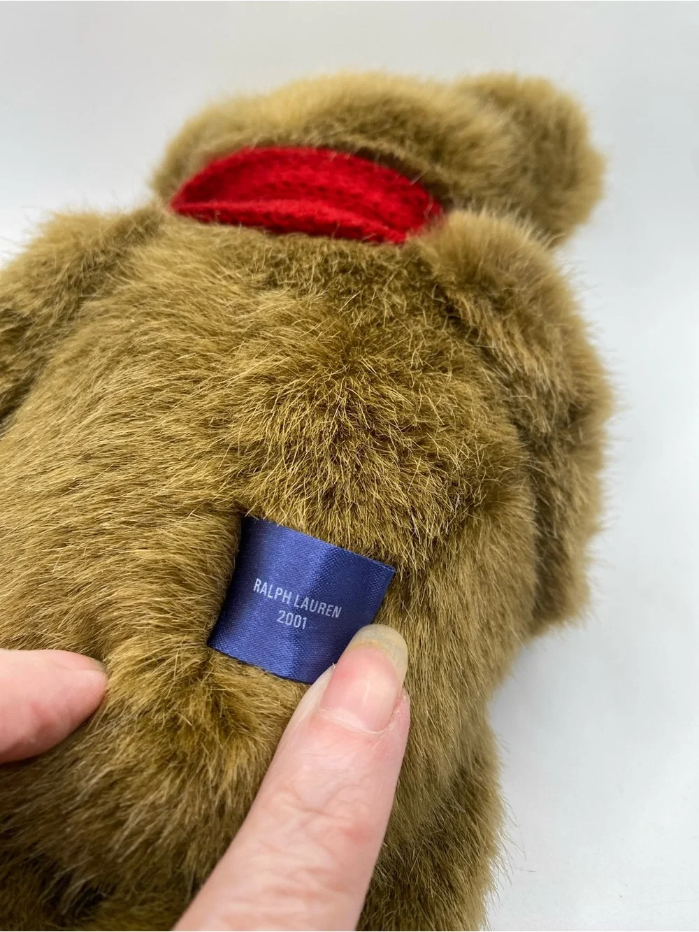 Ralph Lauren Brown Plush Teddy Bear with Red Polo Scarf